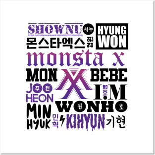 MONSTA X FONT COLLAGE Posters and Art